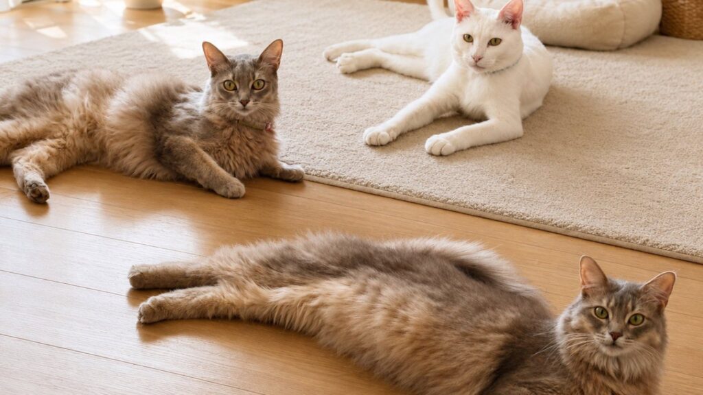 猫ちゃん3匹のお世話をさせていただきました。